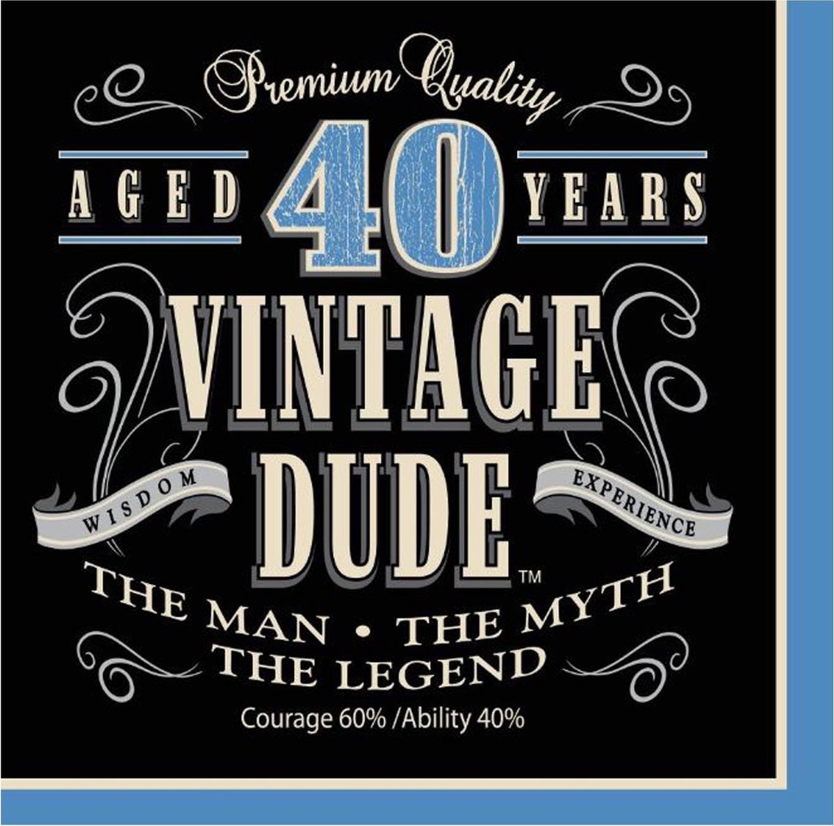 CREATIVE PARTY - Set van servetten 40 jaar Vintage Dude - Decoratie > Papieren servetten